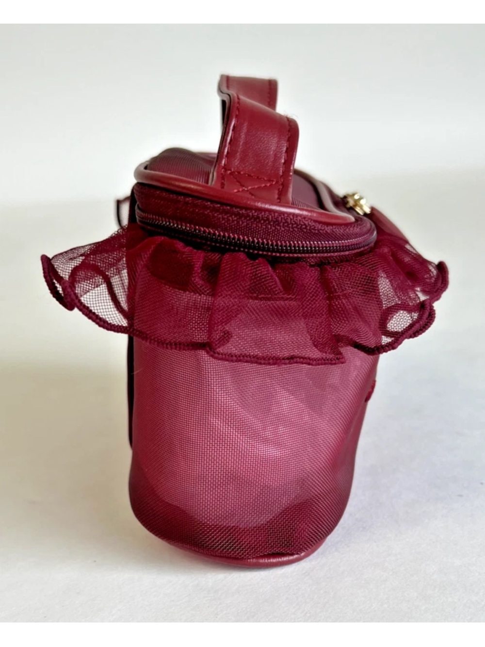 Burgundy Heart-Accent Cosmetic Case - Picture 5 of 8